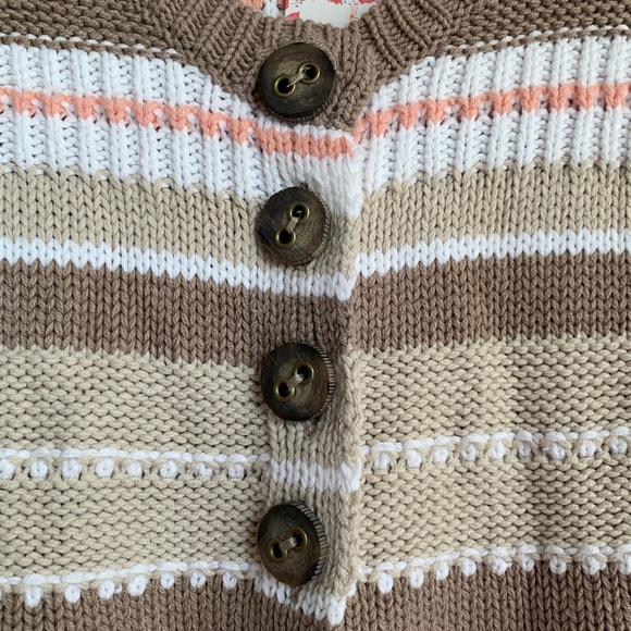 NWT Free People Striped Soft Cotton Cardigan - Picture 5 of 8